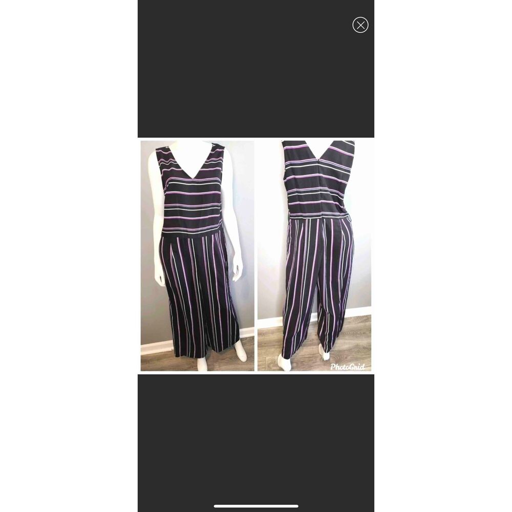 Wide Crop Leg Pantsuit, Romper, Striped Worthington 12 - Picture 5 of 7